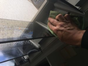 wipe the frame and plastic fittings