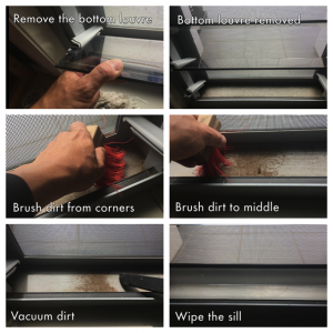 cleaning louvre tracks